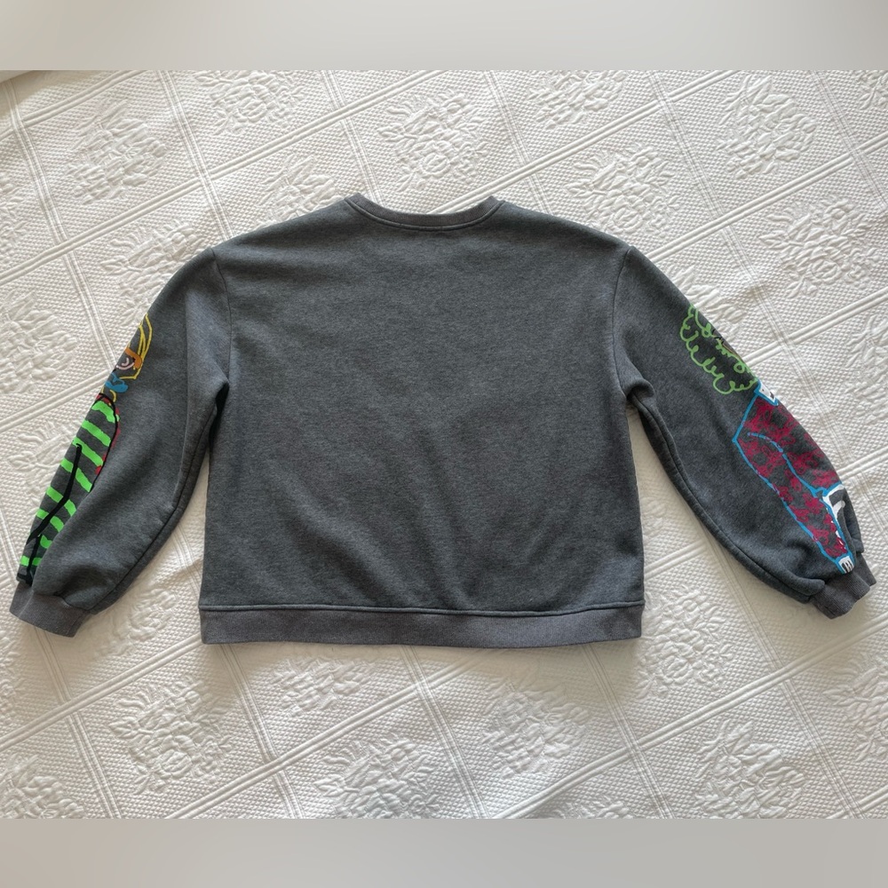 Zara Zero in On Graphic Girls Crewneck Sweatshirt Neon/Gray 80sVibe - Picture 7 of 14